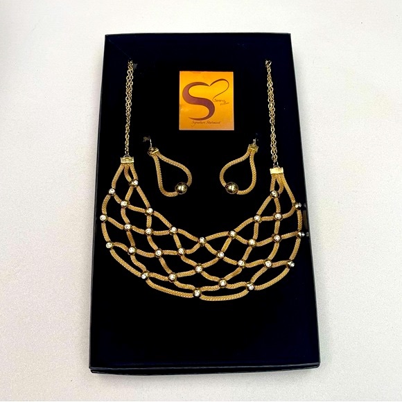 NWT Serena Williams Rhinestone Mesh Necklace & Matching Earrings - Picture 14 of 14